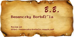 Besenczky Borbála névjegykártya